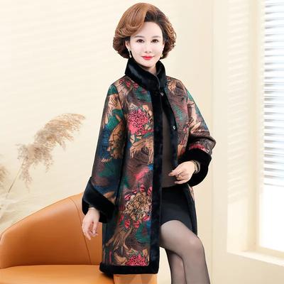 Damski Zimowy Pogrubiony Ciepły Płaszcz z Temperamentem Futrzany Elegancki Płaszcz Plus Size