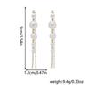 Korean light luxury temperament diamond-encrusted pearl long fringed earrings, earrings, fashion trend personalized earrings