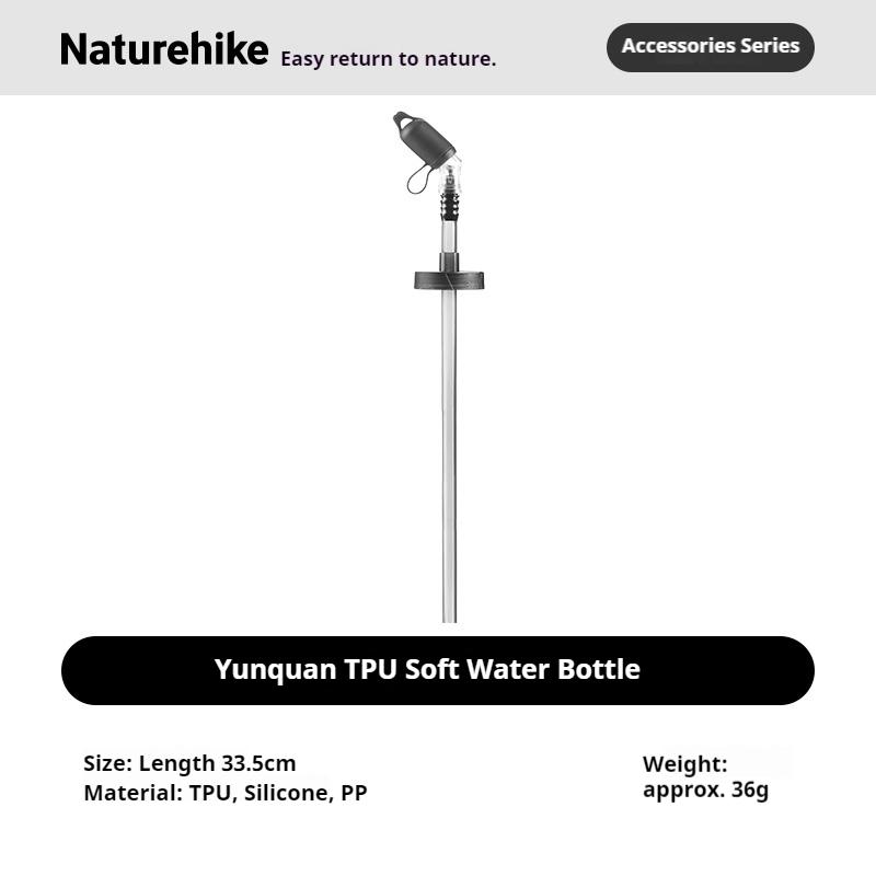 Naturehike Food-grade TPU Folding Soft Water Bottle 250ml 500ml Silicone Nipple Outdoor Running Hiking Portable Drinking Bag