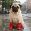 4pcs/set Adjustable Non-Slip Dog Shoes Wear-Resistant Waterproof Dog Boots  Indoor Outdoor
