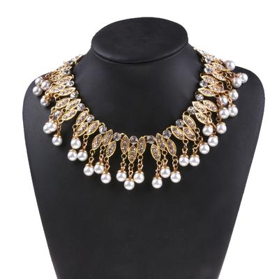 Fashion Exaggerated Necklace Gemstone Pearl Hundred Pagoda Women'S Necklace