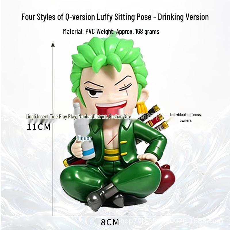 One Piece: Eight Character Model Figures - Luffy, Zoro, Nami & More