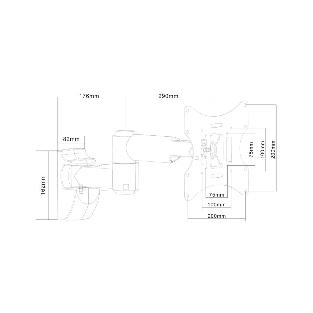 TV Mount TV Movable 13"-42" VESA 30kg Adjustment 20° / 90° STRONG