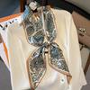 Luxury Belt Print Long Silk Scarf For Women Soft Neck Scarf Shawl Elegant Neckerchief Bandanas Paisley Print Hijab Bag Ribbon