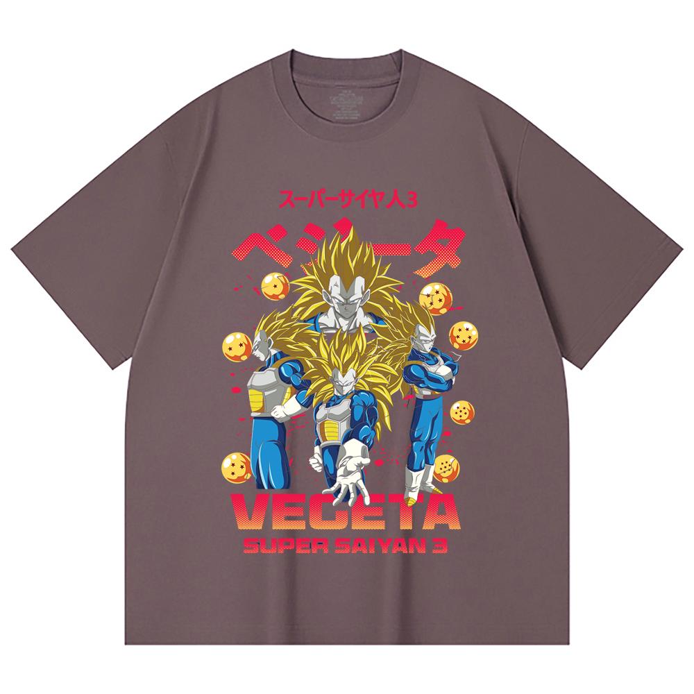 230 Gsm 100% Cotton Dragon Ball V52 Super Saiyan Vegeta Print Unisex Heavy Cotton T Shirt