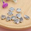 20Pcs Silver Plated Swirl Round Heart Spacer Loose Beads For Jewelry Making Bracelet Accessories Diy Handmade Findings