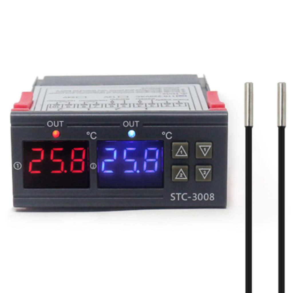 Digitalanzeige Temperaturregler Mikrocomputer Intelligenter Doppelregler Elektronischer Einstellbarer Schalter 12V