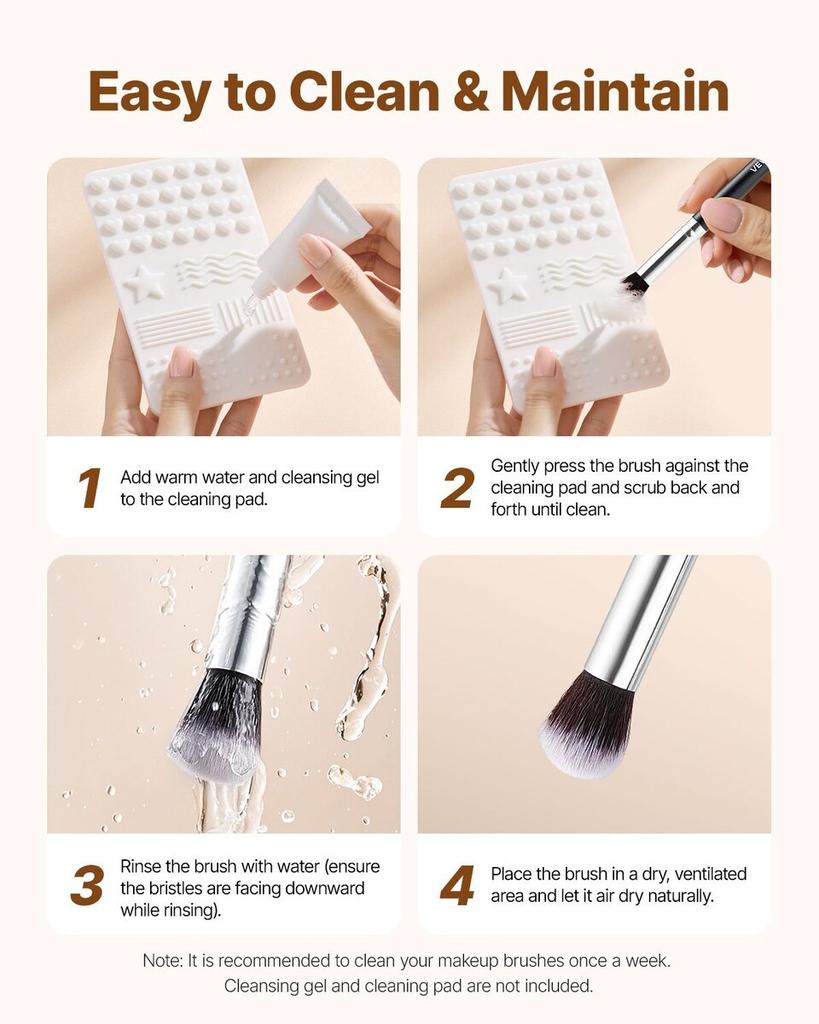 34-Piece Makeup Brush Set, Professional Brushes Kit for Foundation Blending Eyeshadow Concealer Blush - with Soft Bristles, Ergonomic Wood Handle,
