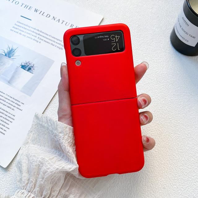 

Для Samsung Galaxy Z Flip 4 3 Flip4 Zflip3 чехол с термоэффектом, приятный для кожи, силиконовый матовый складной противоударный чехол, аксессуары for Galaxy Z Flip 3