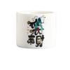 White Porcelain Cartoon Calligraphy Tea Cup - Gongfu Style Souvenir Cup