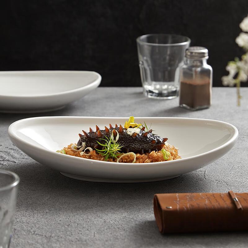 White Rectangular Ceramic Dinner Plate