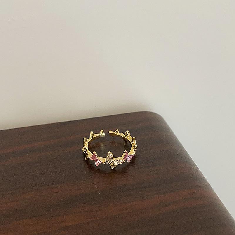 Light Luxury High-End Shell Flower Butterfly Open Ring Female Simple Niche Design Personalized Versatile Ring Ring