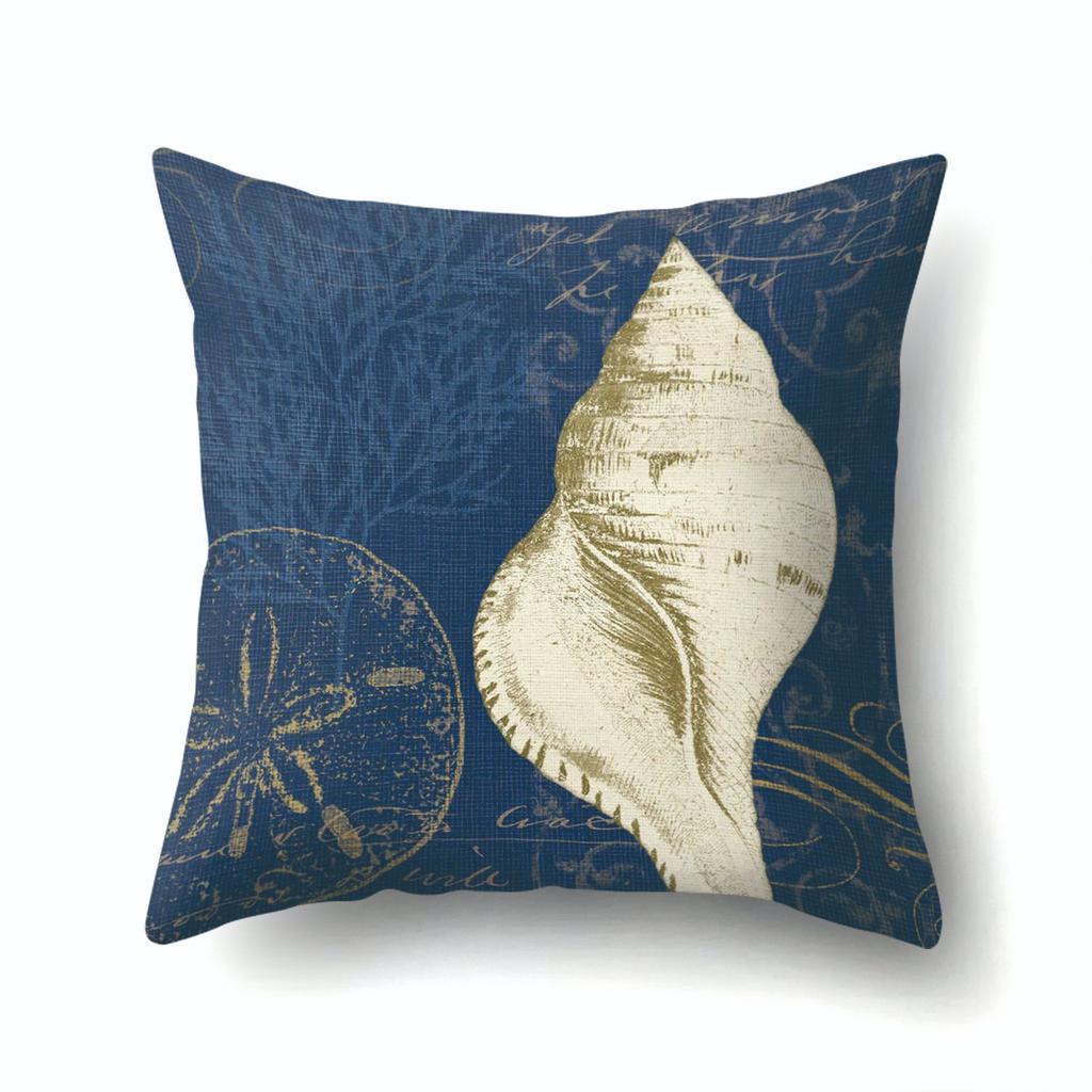 Vintage Marine Cushion Cover Peach Skin Pillowcase Sofa Cushion Pillowcase Suitable for Living Room Car Pillowcase