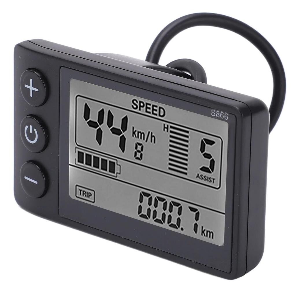 24V 36V 48V Electric Bike S866 LCD Display Meter Control Panel With Waterproof/SM Plug E-bike Parts