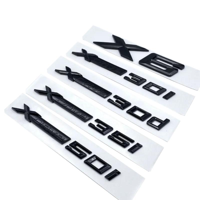 ABO1 Car Emblem Sticker 3D ABS Glossy Black XDrive18i 20i 23i 25i 28i 30i 35i 40i 45i 50i 55i For BMW X1 X2 X3 X4 X5 X6 X7 GT