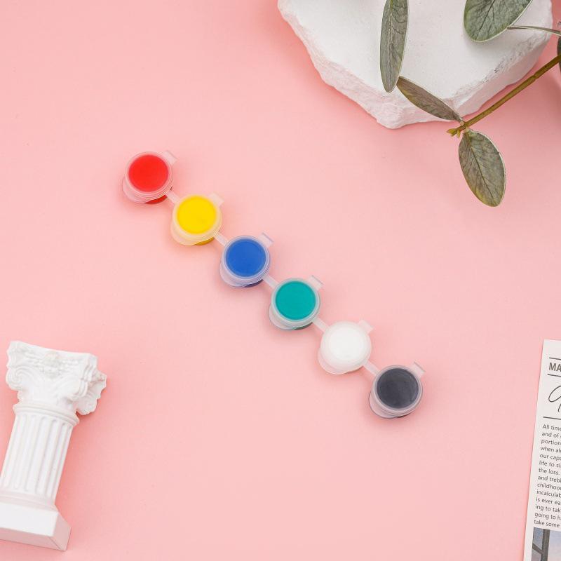 12-Color Acrylic Paint Strips with Plaster Doll for Kids DIY Graffiti, 3ml Each
