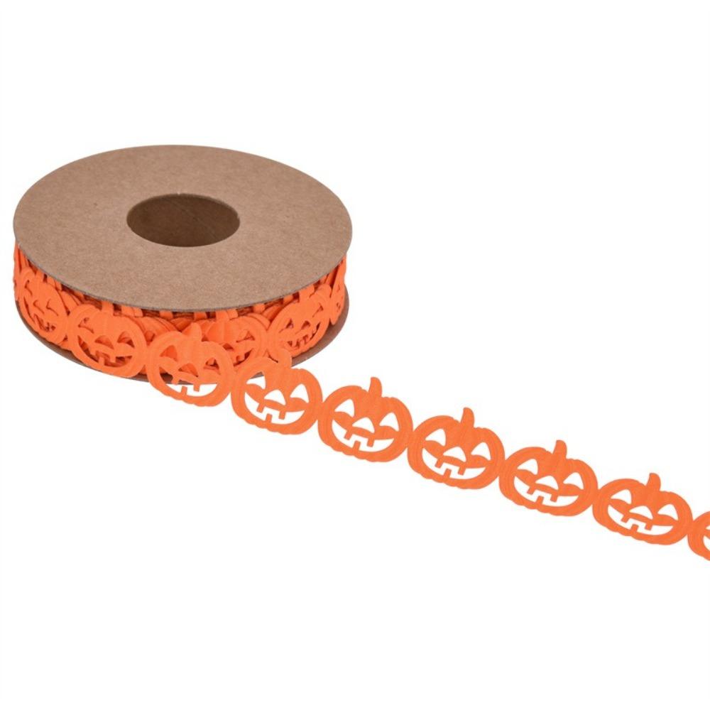 Embossed Design Halloween Ribbon 10m Length Handmade Pumpkin Ribbon DIY Ribbon Polyester Material Ghost Ribbon Gift Wrapping