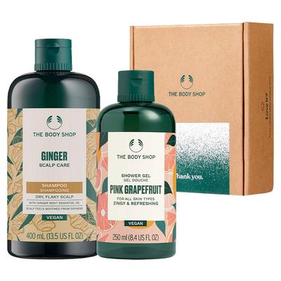 The Body Shop Pink Grapefruit Shower Gel 250ml + Ginger Shampoo 400ml Gift Set (1 Set)