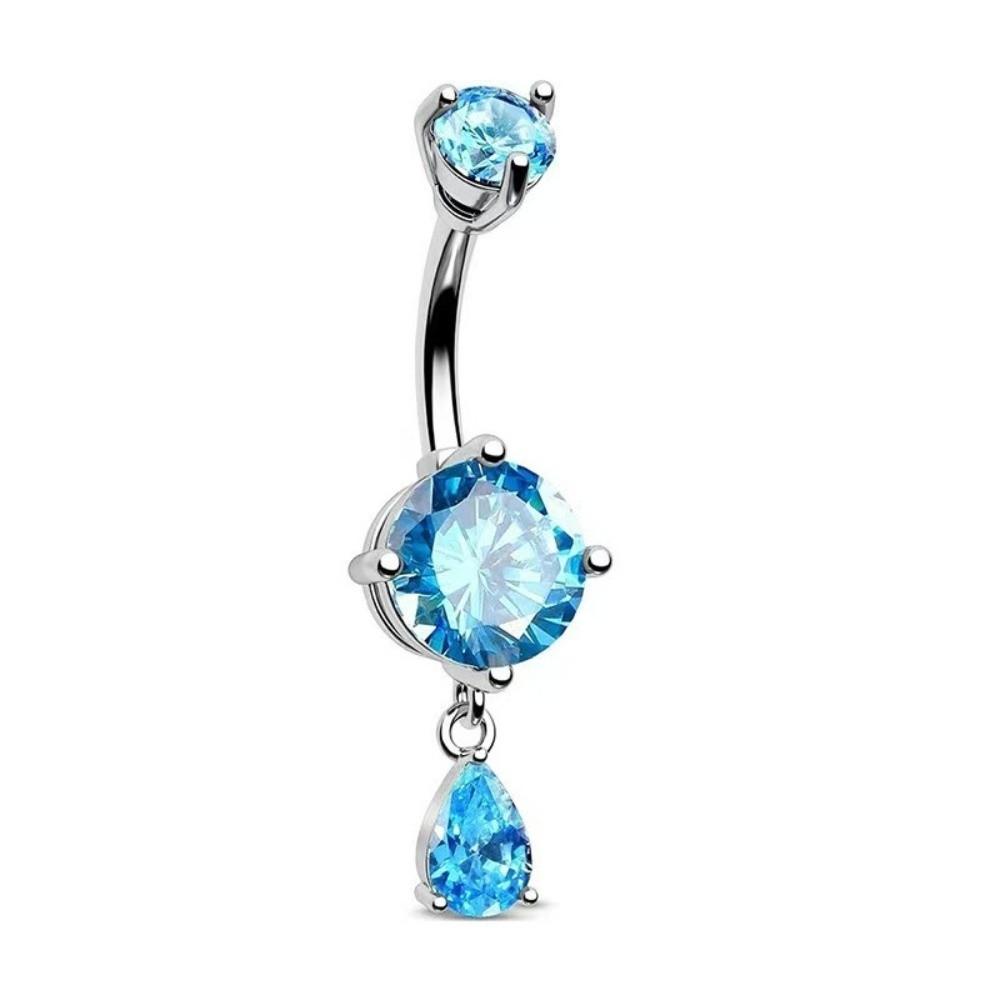 Crystal Navel Ring Teardrop Shape Belly Piercing Jewelry Cute Belly Button Rings  Women