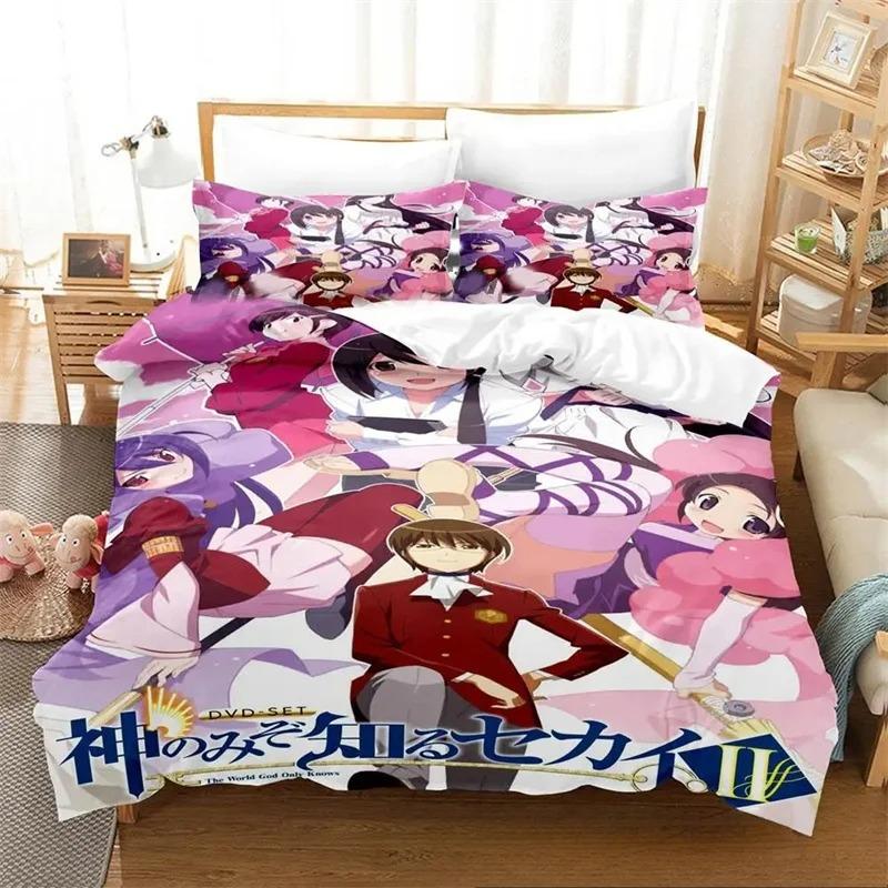 Fashion 3D Print Anime The World God Only Knows Bedding Set Boys Girl Twin Queen King Size Duvet Cover Pillowcase Bed Boys Adult