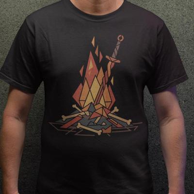 Dark Souls Bonfire T-Shirt | Geometric Video Game Fan Art Gaming Merch