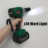 168V 500Nm Cordless Electric Wrench Impact Brushless Driver Power Tool Rechargeable Lithium Battery Household Drill