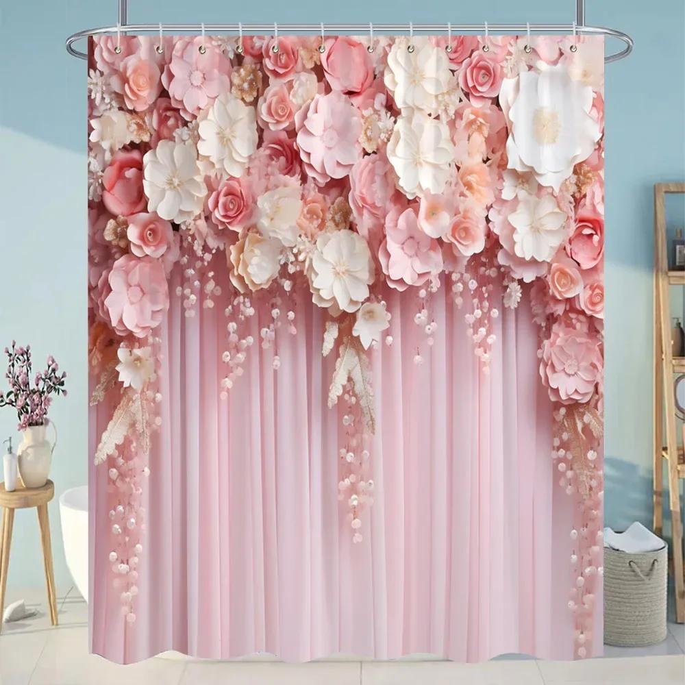 Botanical Floral Bathroom Curtains Tropical Green Leaf Butterfly Nature Landscape Polyester Fabric Shower Curtain Bathroom Decor