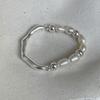 BFCLUB  Silver Color Geometric Irregular Ball Pearls Rings for Women Bohemian Retro Adjustable Antique Personality Ring