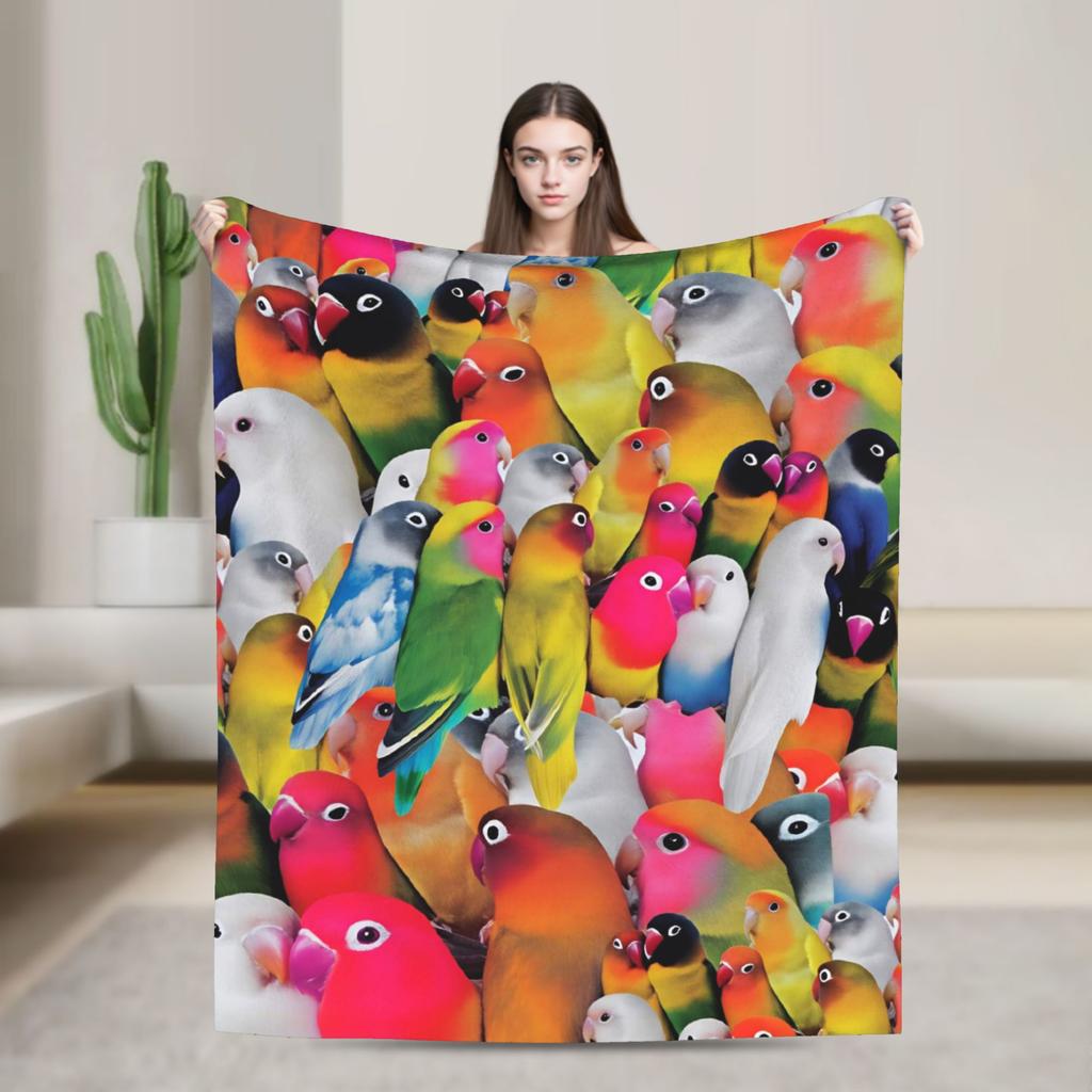 Süße Vögel Papagei Decke Winter Super Weiche Überwurfdecke Für Jungen Mädchen Sofa Zuhause Flanell Tagesdecke Bettbezug
