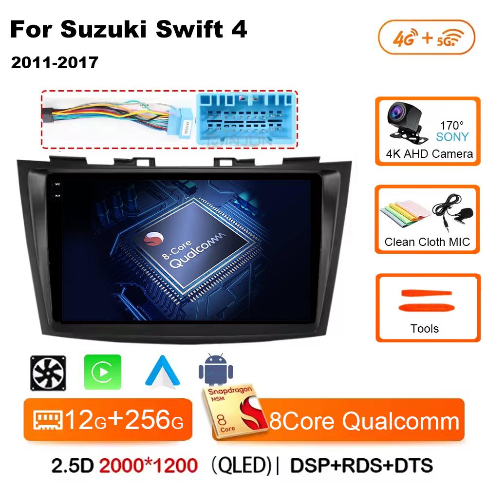 Android 14 Qualcomm Car Radio For Suzuki Swift 4 2011-2017 Wireless Carplay Auto Radio Multimedia Player Navigation 4G Wifi