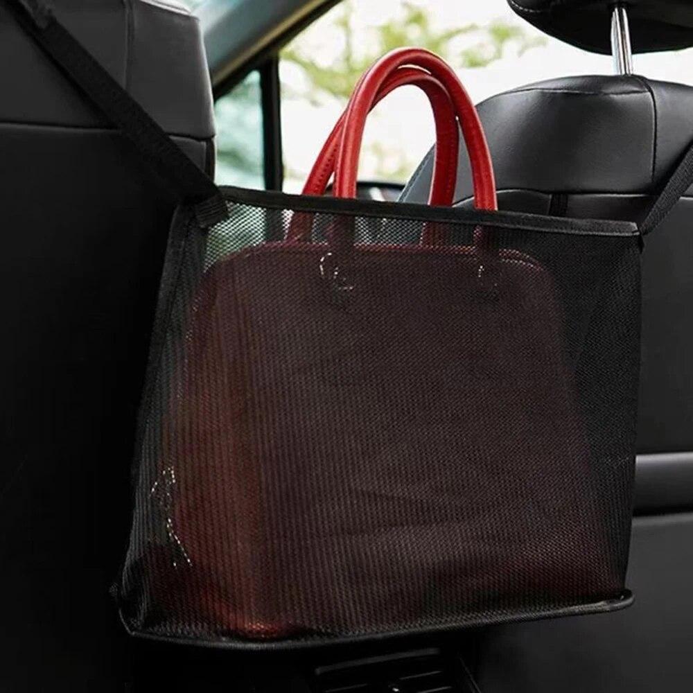 Large Capacity Car Seat Mesh Pocket Storage Bag Handbag Wallet Storage Bag Pet Car Guardrail Car Sorting And Storage Accessories