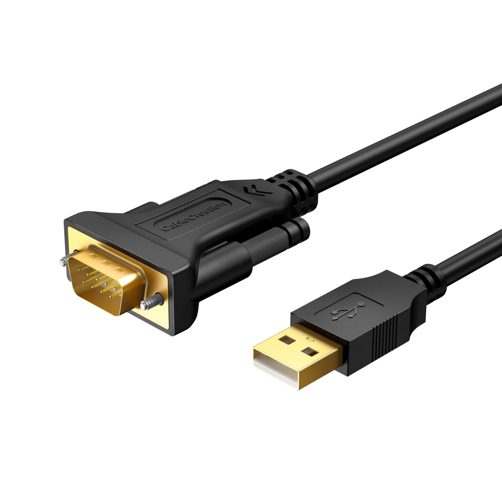 

CableCreation USB до RS232 PL2303 USB до RS232 DB9 Послідовний адаптер Сумісний з ОС Windows Адаптер, 3 шт., Чіпсет, Позолочений 2.0 (Чоловічий) (Чоловічий) чорний