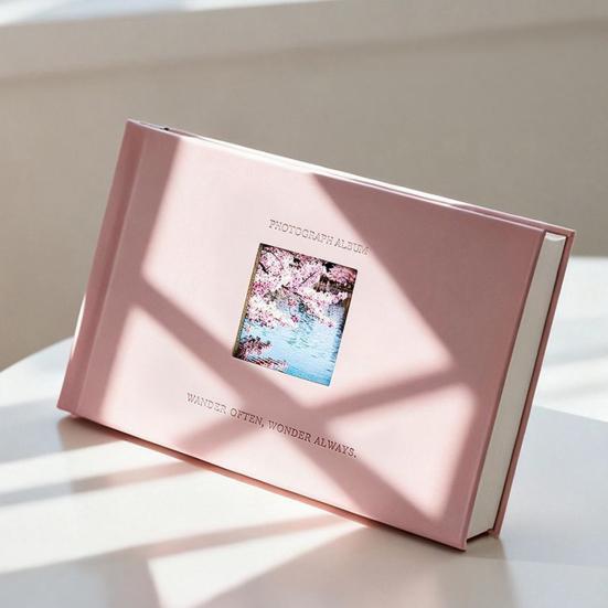 Photo Album, Small Slip-in Photo Album, Photo Book Picture Album with Front Window, Holds 52 Photos Memory Book for Wedding Family Anniversary