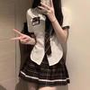 Sex Underwear JK Sexy Dress Cos Uniform Temptation Summer Skirt with Pleated Skirt Plaid Suit