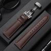 12/14/16/18/20/22mm Genuine Calfskin Watch Strap Casual Business Leather Watchband for Men Wristwatch Band with Butterfly Buckle