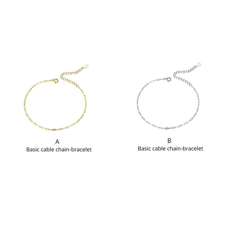 Brățară reglabilă cu cablu aurit BAMOER din argint 925 pentru bijuterii de modă pentru femei