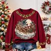 Women's Christmas Print Long Sleeve Top Casual Comfortable Fall Winter Shirt