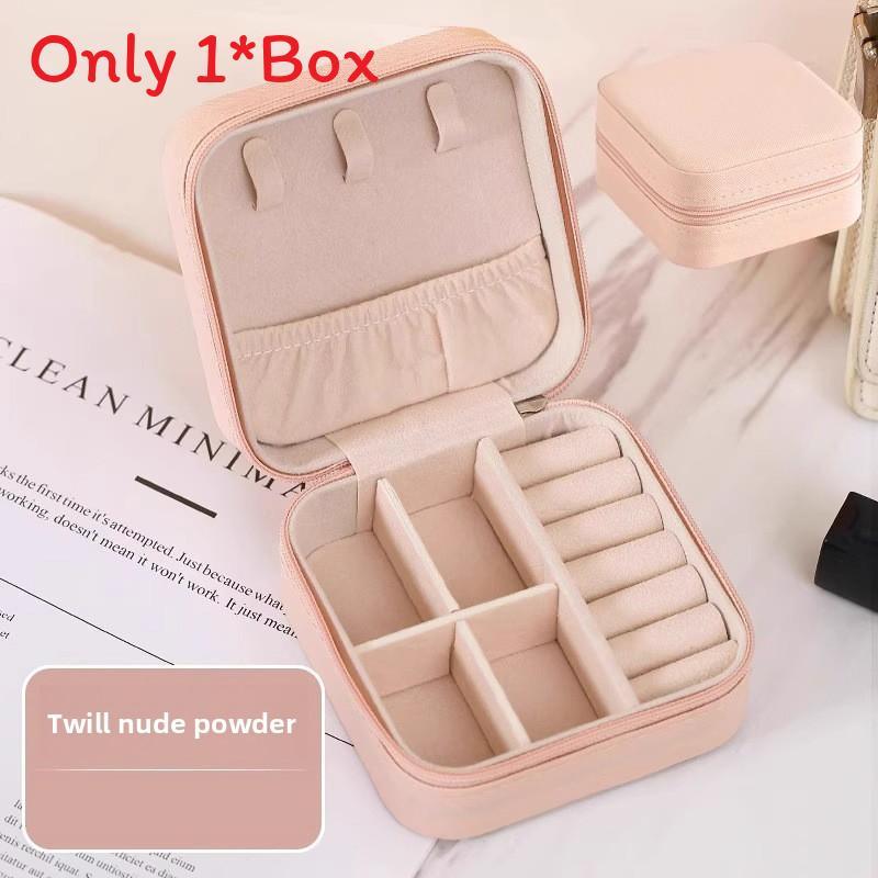 Jewelry Organizer Box With Leather Material For Earrings And Rings Storage
