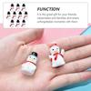 10 Pcs Mini Snowman Santa Outdoor Christmas Decor Miniature Decorations Ornament Micro Landscape Small