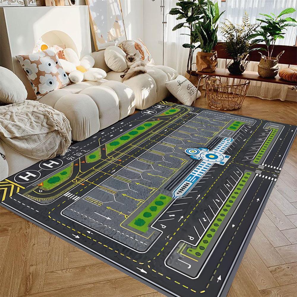 

Airplane Play Mat Educational Airport Carpet Toy Runway Rug for Kids Imaginative Play Bedroom Living Room Floor Mat area rug 40x60cm