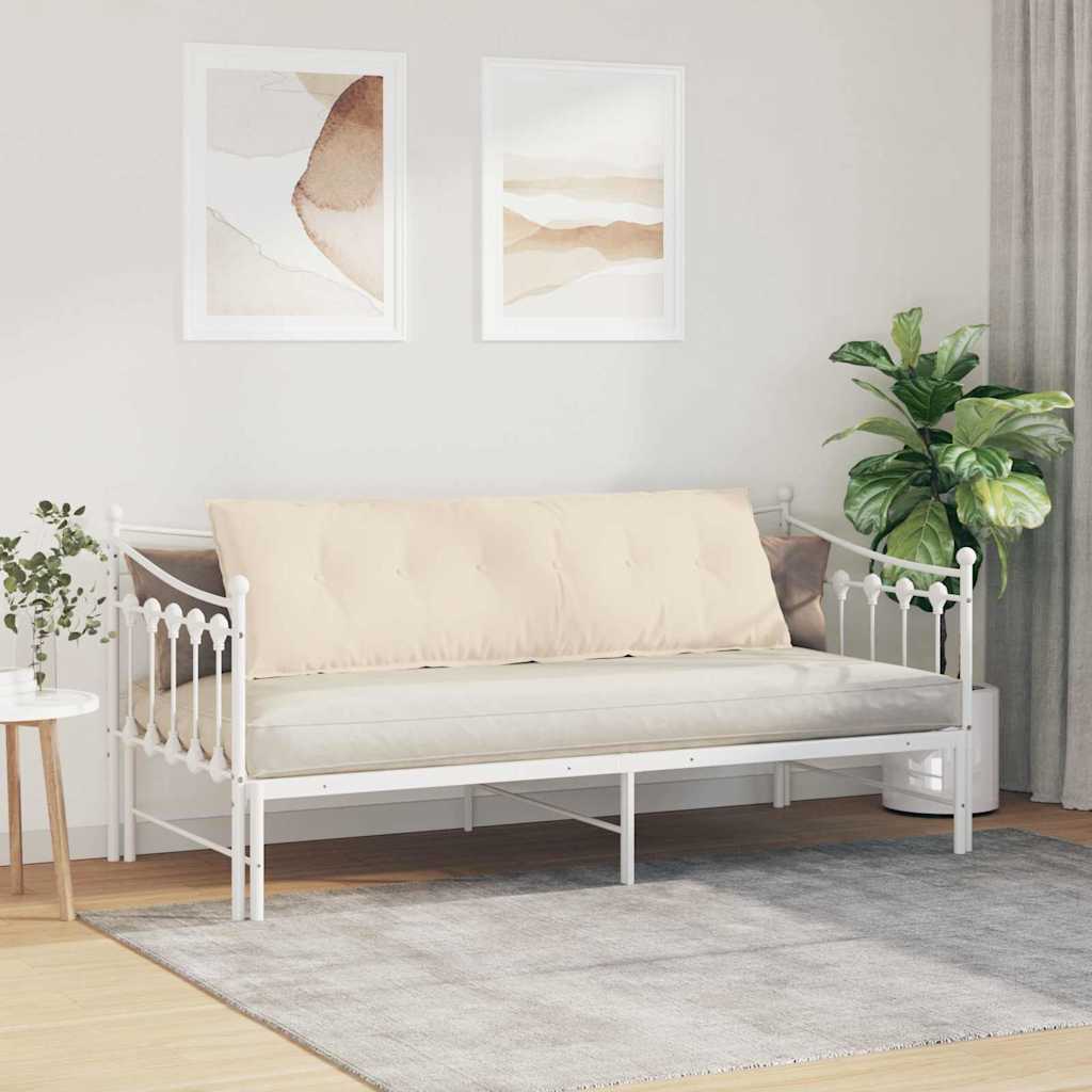 Back Cushion Beige 160 x 50 cm Microfibre Fabric