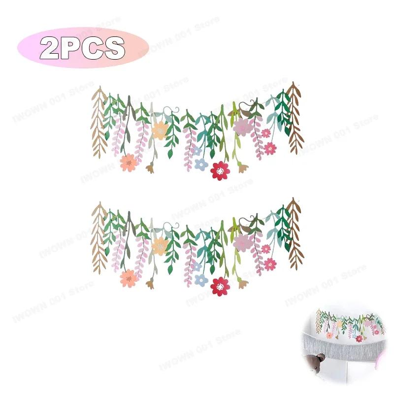 Lange Blätter Blumengirlande Kinderzimmer Hängeanhänger Frühlingsfenster Alles Gute zum Geburtstag Partydekorationen Blumenfotografie