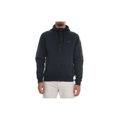 EA7 FW22 Letter And Number Print Long Sleeve Hooded Jacket Men Jackets Navy-Blue 6LPM47-PJ07Z-1578
