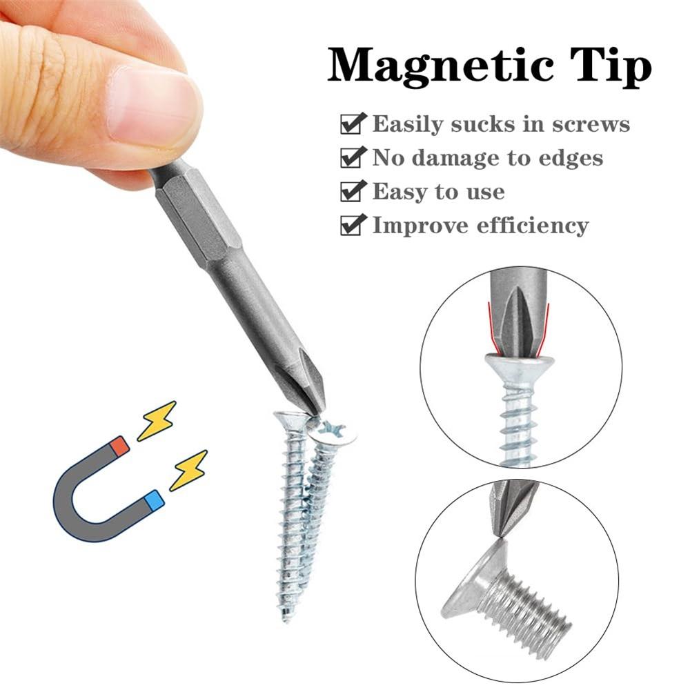 Set 13 Piese Biți Magnetici 50mm Forme Speciale pentru Șurubelniță, Coadă Hexagonală 1/4 inch, Compatibil cu Șurubelnițe Electrice, Mașini de Găurit și Mașini de Înșurubat cu Impact