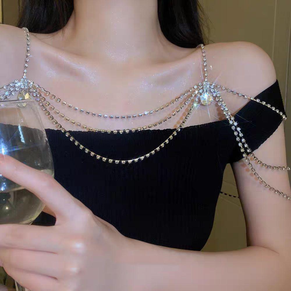 Water Drop Rhinestones Shoulder Chain Luxury Women's Shoulder Chain Body Jewelry