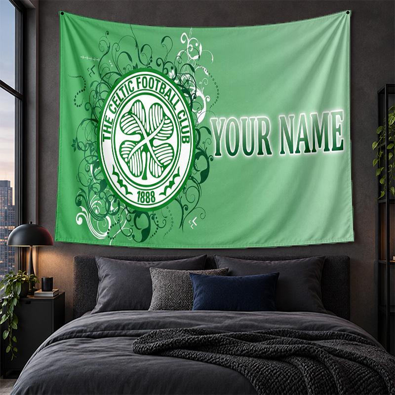 Personalisierte Wandbehänge Celtic FC Muster Kunst Hintergrundtuch