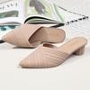 Women's Summer Pointed Toe Height-Enhancing Sandals: Fashionable, Casual, Non-Slip Half-Slippers with Thick Soles