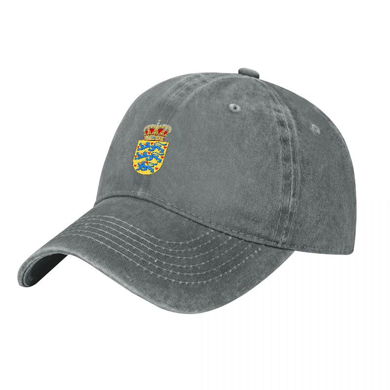 Royal Crest Embroidered Washed Canvas Baseball Cap Classic Vintage Style Adjustable Fit Unisex Hat with Detailed Heraldic Design