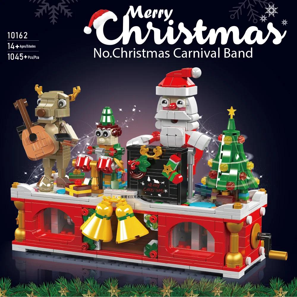 Non-Toxic City Creativity Winter Village Christmas Joyful Team Model Building Blocks Bricks Kids Toys Christmas Children Gifts