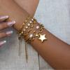 Uworld Simple Classic 18K Gold Color Plated Stainless Steel Freshwater Pearl Bracelet Stackable Geometric Chain Bracelet Women's
